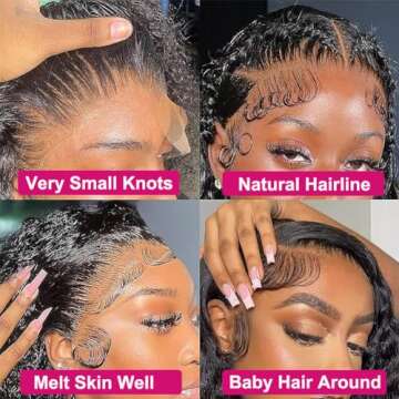 Tuneful 13x6 Deep Wave Lace Front Wigs Human Hair Pre Plucked 220% Density Deep Curly Lace Frontal Wigs Human Hair HD Lace 26 Inch Human Hair Wig for Black Women Natural Color