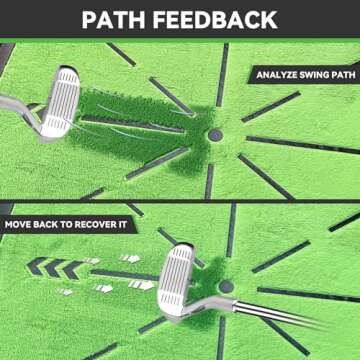 Jspotib Golf Mat Artificial Turf, Golf Mats Practice Indoor and Outdoor, Golf Training Hitting Chipp...