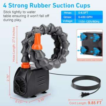 Water Table Pump, Kids Water Pump for Water Table Non-Stop Fun Summer Outdoor Water Table Toys Outside Water Play Table Accessories for Toddlers Kids
