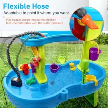 Water Table Pump, Kids Water Pump for Water Table Non-Stop Fun Summer Outdoor Water Table Toys Outside Water Play Table Accessories for Toddlers Kids