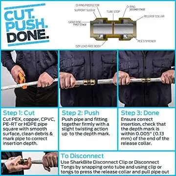 SharkBite 1/2 Inch Copper Crimp Rings, Pack of 100, PEX Pipe, PE-RT, 23102CP100