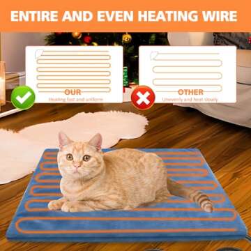 SHYLOME Medium Size Pet Heated Pad Electric Heating Pad for Dogs, Waterproof Dog Cat Heated Bed Pad, Adjustable Warming Mat with 6 Temperature & 4 Timers Set Auto Off Anti-Chew Cord (M-18"x18")