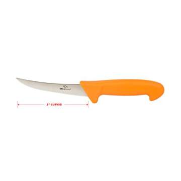 UltraSource - 449030 Boning Knife, 5" Curved/Semi-Flexible Blade, Polypropylene Handle