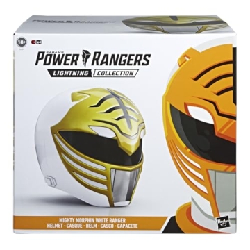 Power Rangers Lightning Collection Mighty Morphin White Ranger Premium Collector Helmet Full-Scale f...