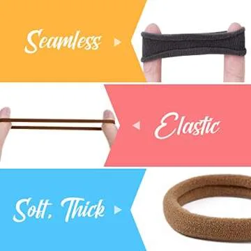 50Pcs Hair Ties, IKOCO Seamless Ponytail Holder Hair Ties No Damage for Women Girls, Fabric