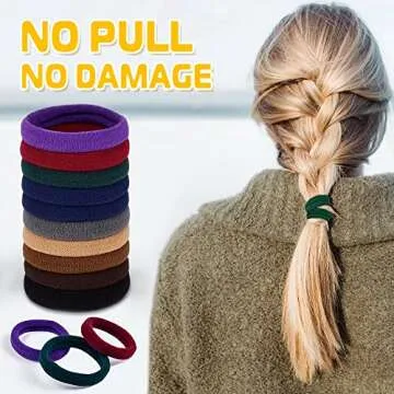 50Pcs Hair Ties, IKOCO Seamless Ponytail Holder Hair Ties No Damage for Women Girls, Fabric