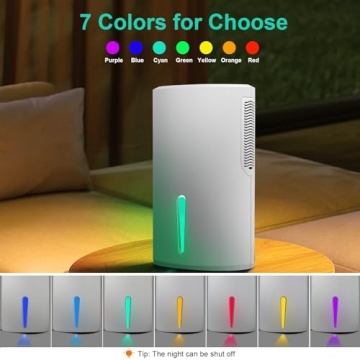 COSVII Dehumidifier for Home with Ultra Quiet Features and LED Lights