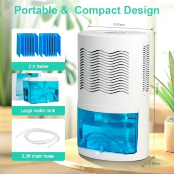 COSVII Dehumidifier for Home with Ultra Quiet Features and LED Lights