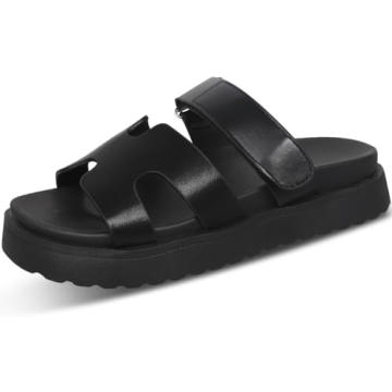 Stylish CEAUSZY Womens Platform Sandals - Adjustable Slip-On Comfort