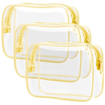 PACKISM Clear Toiletry Bag - 3 Pack TSA Approved Toiletry Bag Quart Size Bag, Travel Makeup Cosmetic...