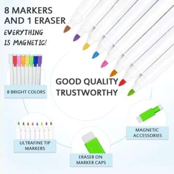 Hivillexun Magnetic Black Dry Erase Calendar White Board Set (3-Pack) - Monthly, Weekly Planners & D...