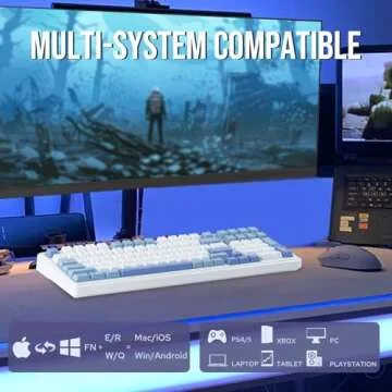 EPOMAKER x Aula F99 Wireless Mechanical Keyboard, Hot Swappable Gasket Custom Gaming Keyboard with Five-Layer Padding, Bluetooth/2.4GHz/USB-C, 8000mAh Battery (White Light Blue, Graywood V3 Switch)