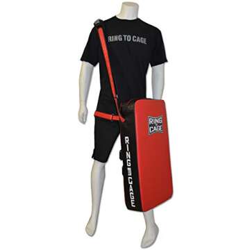 Premium RING TO CAGE Strapped-On Muay Thai Side & Low/Leg Kick Pad for Ultimate Training (Red/Black)