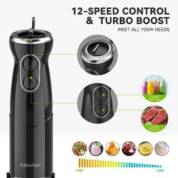 ABULER 1000W Handheld Immersion Blender for All Recipes