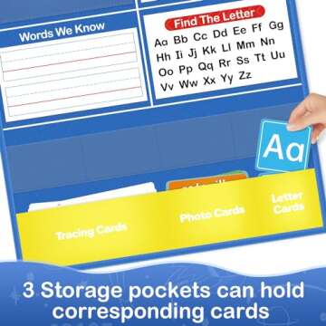 Torlam Alphabet Learning Pocket Chart for Kids Fun ABC Learning