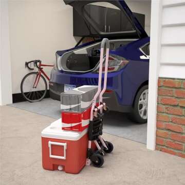 COSCO Shifter Multi-Position Folding Hand Truck and Cart, 300 lb. Weight Capacity, Pink