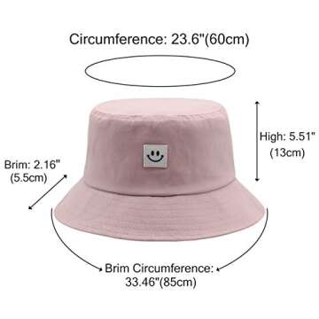 Bucket Hat 100% Cotton Packable Summer Travel Beach Sun Hat Outdoor Cap Unisex