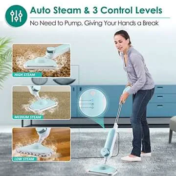 DOKER. Steam Mop for Tile & Hardwood - Efficient Deep Cleaner