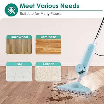DOKER. Steam Mop for Tile & Hardwood - Efficient Deep Cleaner