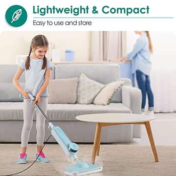 DOKER. Steam Mop for Tile & Hardwood - Efficient Deep Cleaner