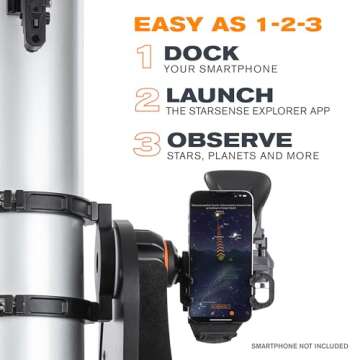 Celestron – StarSense Explorer 150mm Tabletop Dobsonian Smartphone App-Enabled Telescope – Works...