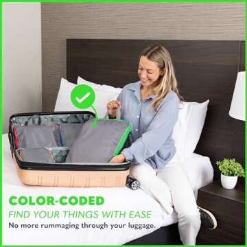 BLISSFORD Compression Packing Cubes Travel Set - 4 Pack Space Saving Organizer