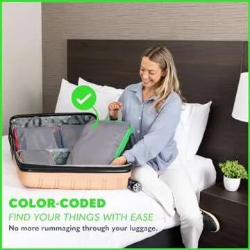 BLISSFORD Compression Packing Cubes Travel Set - 4 Pack Space Saving Organizer