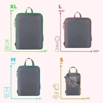 Compression Packing Cubes Travel Set for Efficient Packing