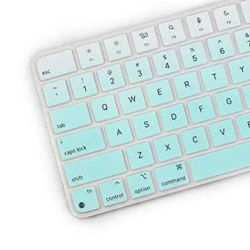 Keyboard Cover Skin for 2024/2023/2021 Apple iMac 24 Inch Magic Keyboard, Ultra Thin Keyboard Skin for Magic Keyboard of 2024 2023 2022 2021 iMac 24 All-in-One Desktop Computer/Magic Keyboard 3 -Mint