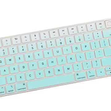 Keyboard Cover Skin for 2024/2023/2021 Apple iMac 24 Inch Magic Keyboard, Ultra Thin Keyboard Skin for Magic Keyboard of 2024 2023 2022 2021 iMac 24 All-in-One Desktop Computer/Magic Keyboard 3 -Mint