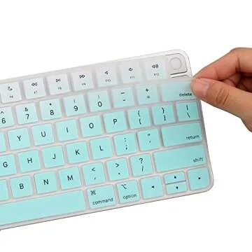 Keyboard Cover Skin for 2024/2023/2021 Apple iMac 24 Inch Magic Keyboard, Ultra Thin Keyboard Skin for Magic Keyboard of 2024 2023 2022 2021 iMac 24 All-in-One Desktop Computer/Magic Keyboard 3 -Mint