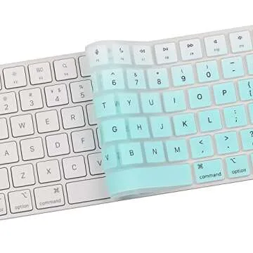 Keyboard Cover Skin for 2024/2023/2021 Apple iMac 24 Inch Magic Keyboard, Ultra Thin Keyboard Skin for Magic Keyboard of 2024 2023 2022 2021 iMac 24 All-in-One Desktop Computer/Magic Keyboard 3 -Mint