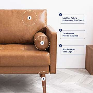 Buy Elegant Vonanda Faux Leather Sofa Couch Online