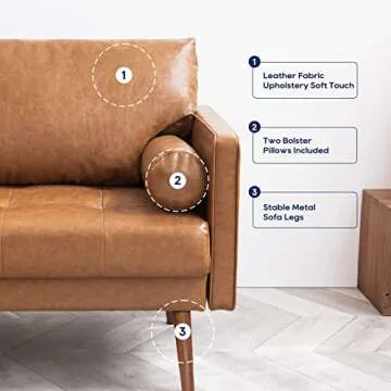 Buy Elegant Vonanda Faux Leather Sofa Couch Online