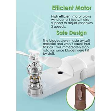 HonHey Handheld Fan Misting Fan, 3 in 1 Hand Fan, Portable Mini Fan with Rechargeable Battery Operated and 3 Adjustable Speed[6-13-20 Working Hours], Foldable Personal Fan for Girls Women Travelling