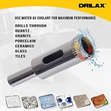 Diamond Drill Bits for Ceramic 5 Pcs Set 3/8" 1/2" 5/8" 3/4" 1" Solid Alloy Steel Premium Ceramic Tile Drill Bits for Clean Holes Glass Drill Bit Set Porcelain Tile Quartz Granite Diamond Hole Saw Set