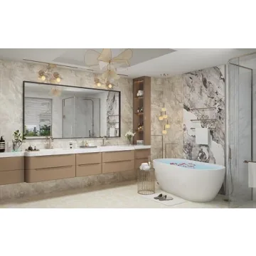 LUSABE Stylish Black Framed Bathroom Mirror 72x36