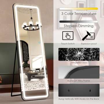 VoxZypher LED Full-Length Mirror - Stylish & Versatile Decor