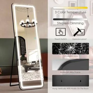 VoxZypher LED Full-Length Mirror - Stylish & Versatile Decor