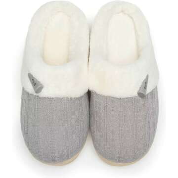 NineCiFun Women's Warm Slip-on Fuzzy Slippers