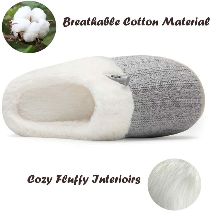 NineCiFun Women's Warm Slip-on Fuzzy Slippers