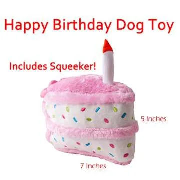 Dog Birthday Toy Squeaky Chews Set - Fun Birthday Cake & Cupcake Toys