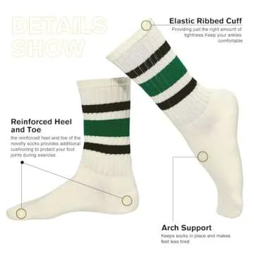 American Trends Women's Comfort Crew Striped Socks