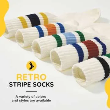 American Trends Women's Comfort Crew Striped Socks