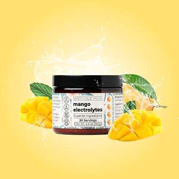 Santa Cruz Paleo Electrolyte Powder Mango with Himalayan & Sea Salt, Magnesium, Potassium, Sugar-Fre...