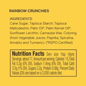 Rainbow Crunchies Natural Sprinkles by Supernatural, Made in USA, No Artificial Dyes, Soy Free, Gluten Free, Corn Free, Vegan, 3oz