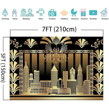 Fanghui 7x5ft Gatsby Vinyl Backdrop for Event Perfection
