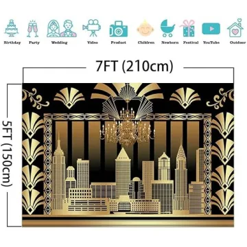Fanghui 7x5ft Gatsby Vinyl Backdrop for Event Perfection