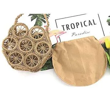 Lobagve Women's Stylish Straw Summer Beach Purse