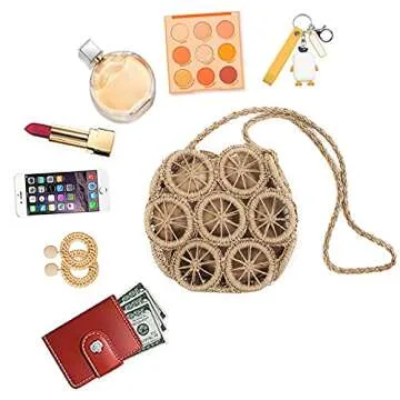 Lobagve Women's Stylish Straw Summer Beach Purse